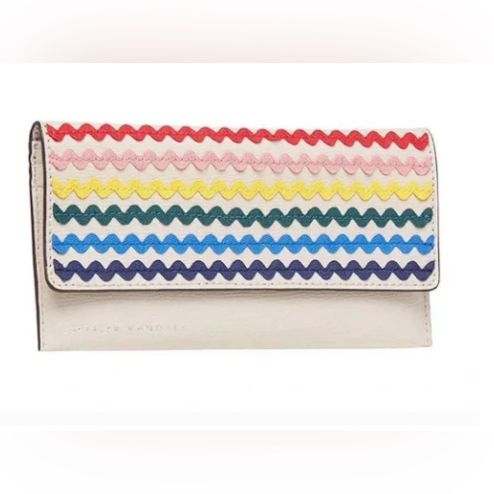 Loeffler Randall everything wallet with Multicolor Wavy Trim